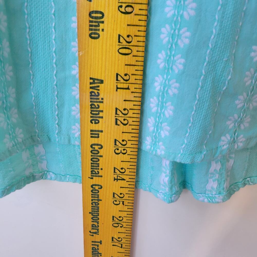 Light Aqua Lace-Up Bell Sleeve Women's Top - Picture 7 of 8